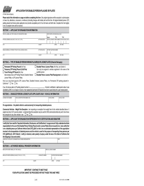 Our Editable Form For Dmv Handicap Placard Application Form Is Your