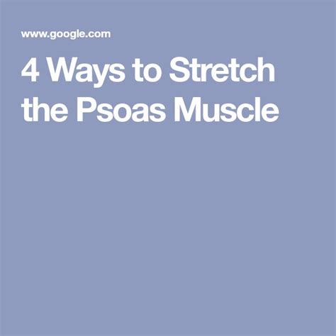 3 Ways To Stretch The Psoas Muscle Wikihow Fitness Psoas Muscle