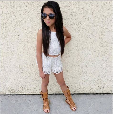 White Toddler Kids Girls Lace Crochet Blouse Crop Tops