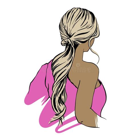 Braided Ponytail Stock Illustrations 56 Braided Ponytail Stock