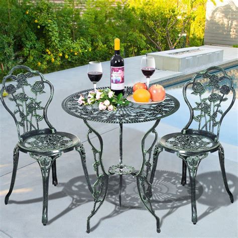Stylish patio furniture allows you to enjoy your hard work in the garden at the end of the day. Rose 3-Piece Bistro Patio Sets - Reviews - Outdoor Patio ...
