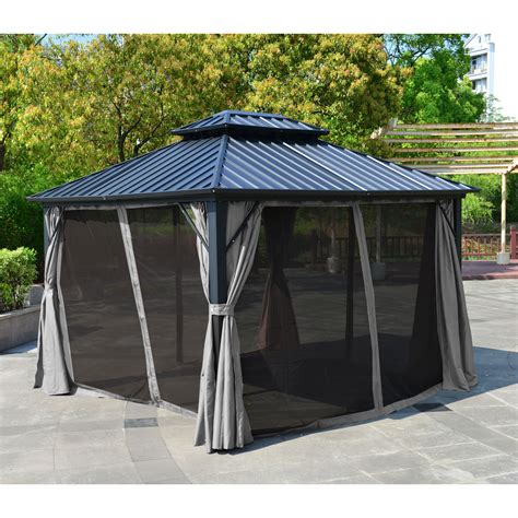 Maybe you would like to learn more about one of these? ALEKO Double Roof Aluminum and Steel Hardtop Gazebo with ...