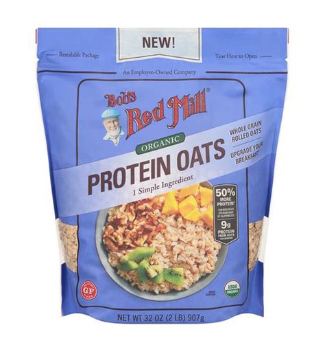 Bobs Red Mill High Protein Organic Gluten Free Rolled Oats 32 Oz