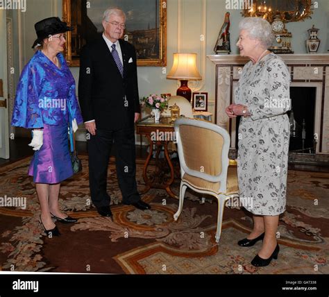 Britains Queen Elizabeth Ii Greets The Newly Appointed Lieutenant