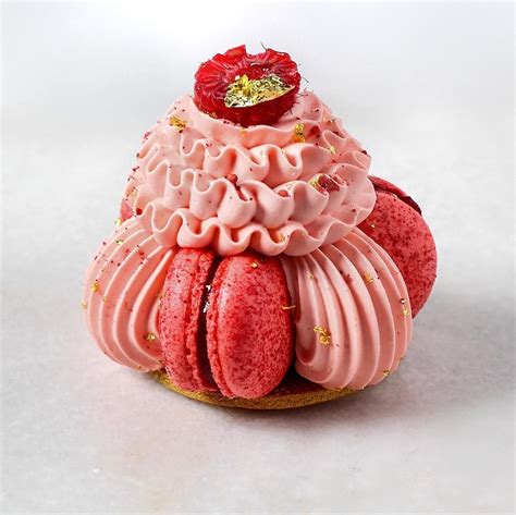 Amaury Guichon Raspberryrose Saint Honoré Macarons Raspberry