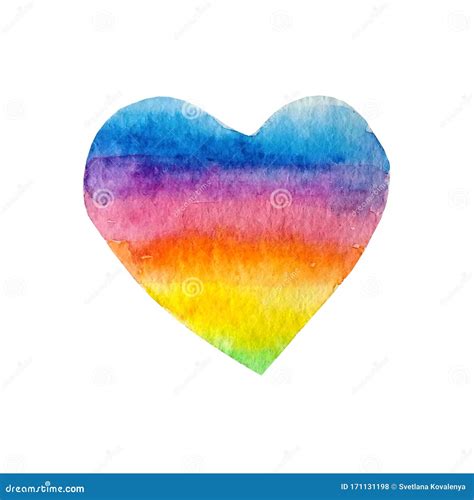 Watercolor Hearts Rainbow Stock Photo Image Of Romantic 171131198