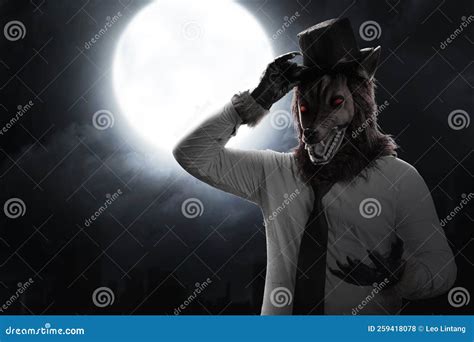 A Werewolf With A Full Moon Stock Photo Image Of Aggression Myth