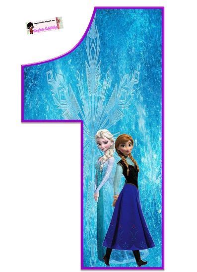 Bonitos Números De Frozen Con La Imagen De Elsa Y Anna Ideales Para