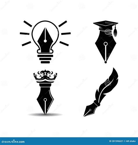 Pen Tool Icon Logo Vector Design Stock Vector Illustration Of Lecture