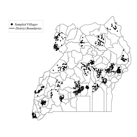 Figure S2 Map Of Sampled Villages In Uganda Population Weighted