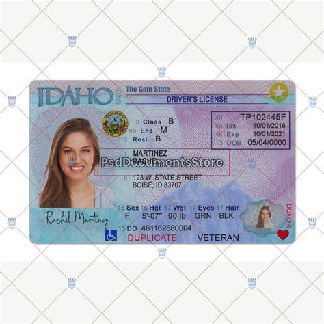 Idaho Drivers License Template Psd Documents Store