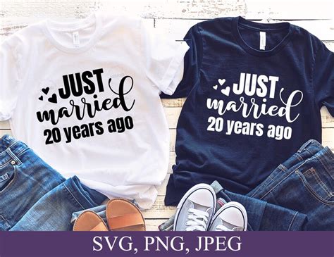 Just Married 20 Years Ago Svg Anniversary Svg Marriage Svg Etsy Canada