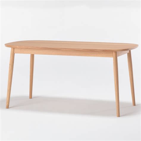 Oak Wood Table Round Legs 無印良品 Muji Oval Table Solid Wood Dining