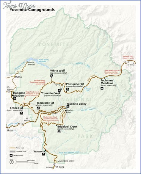 Yosemite National Park Hiking Map