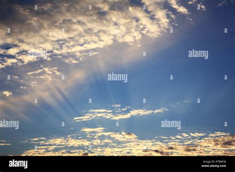 Beautiful Heavenly Landscape With The Sun In The Clouds Stock Photo Alamy