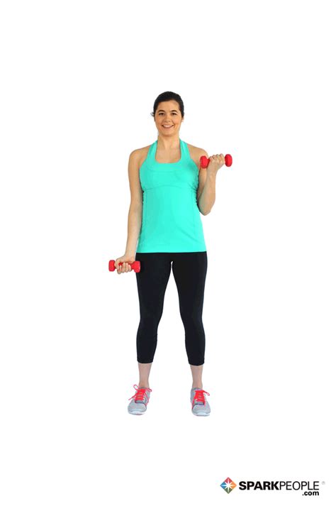 Single Arm Dumbbell Biceps Curls Exercise Demonstration Sparkpeople