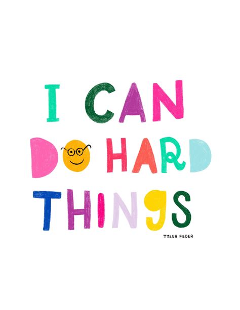 I Can Do Hard Things Print Hand Illustrated In 2020 Quotes For Kids