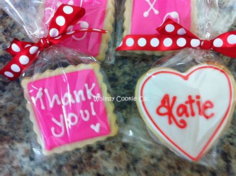 Individually Wrapped Thank You And Name On Heart Whimsy Cookie