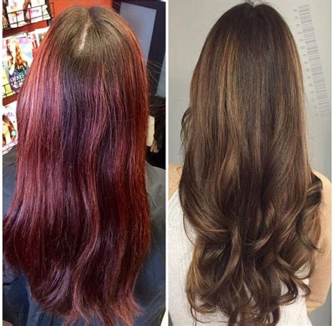 Transformation Faded Red To The Perfect Sombre Hair Color Long Hair