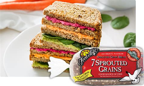 Organic sprouted wheat, filtered water, organic sprouted barley, organic sprouted millet, organic malted barley, organic sprouted lentils, organic sprouted soybeans, organic sprouted spelt, fresh yeast, organic wheat. 7 Sprouted Grains Bread | Food For Life
