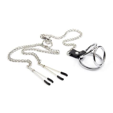 Adult Games Matel Penis Ringchain Clip Cock Ring Bdsm Toys Male