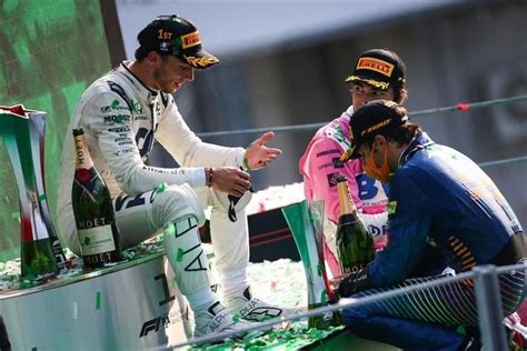 Esteban ocon soaked up the champagne in hungary after winning his first formula one race. This picture from the podium today. : formula1 | Red bull ...
