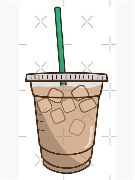 Iced Coffee Doodle Art Print For Sale By R0undincircles Redbubble
