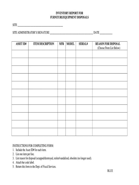 Asset Disposal Form Fill Online Printable Fillable Blank Pdffiller