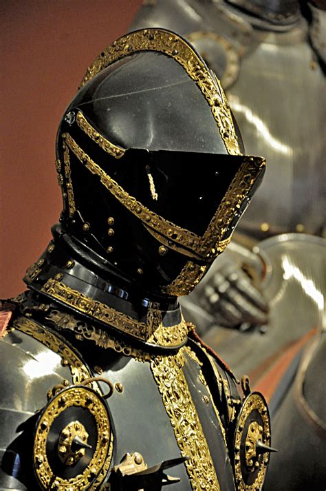 Detail Of Helmet From The Blue Gold Armor Of Maximilian Ii Armorer