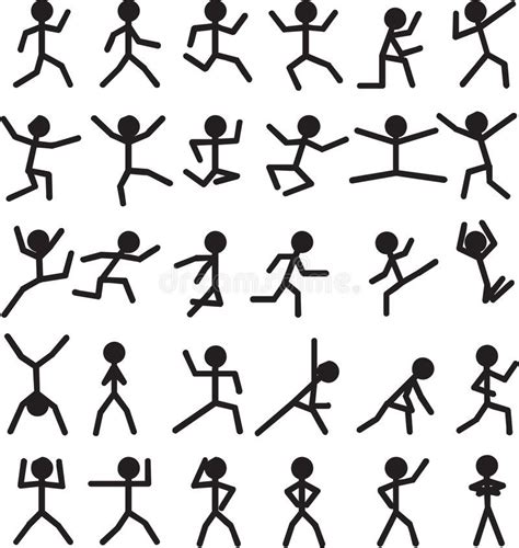Illustration About Stick Man Figures In Different Motions Positions