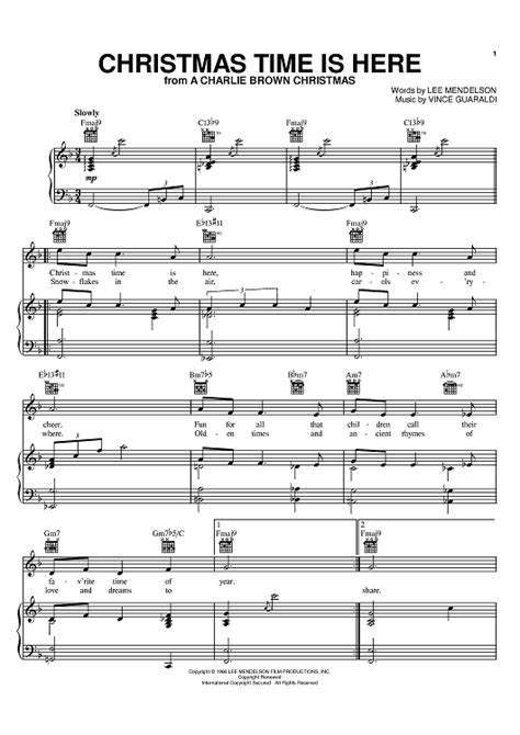 Christmas Time Is Here Sheet Music By Vince Guaraldi For Pianovocal
