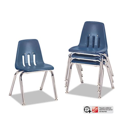 Virco® 9000 Series Classroom Chairs 14 Seat Height Navy Chrome 4 Carton National
