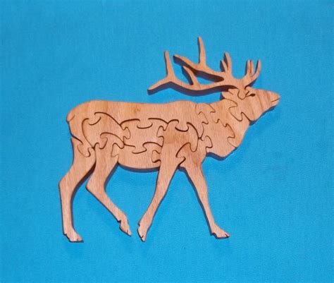 Elk Handmade Wooden Scroll Saw Puzzle Etsy