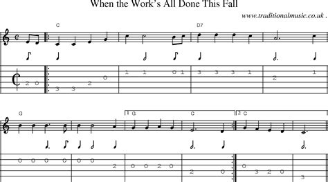 American Old Time Music Scores And Tabs For Guitar When The Works