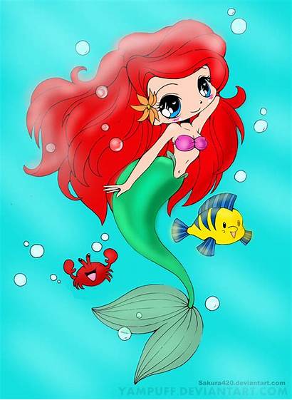 Mermaid Ariel Deviantart Drawings Chibi Disney Marshmallows