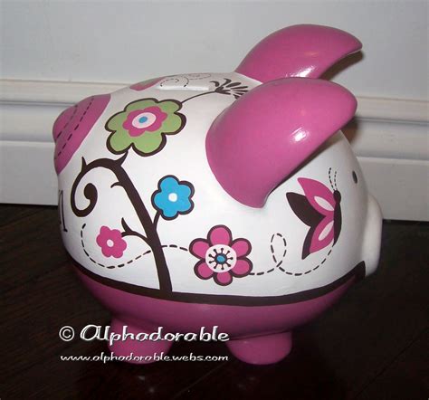 A personalized piggy bank makes a great gift for people of any age. Alphadorable: Hand painted personalized Piggy bank to ...