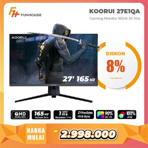 Jual KOORUI Inch QHD Gaming Monitor Hz K Ms X HDMI E QA Shopee Indonesia