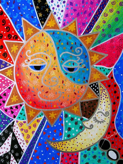Abstract Sun And Moon Painting By Pristine Cartera Turkus Fine Art