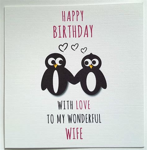 Happy Birthday With Love To My Wonderful Wife Handmade Card Amazon