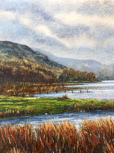 Original Watercolour Painting Lake District Derwent Water Etsy
