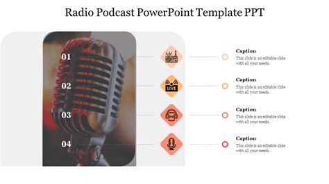 Amazing Radio Podcast Powerpoint Template Ppt Slide