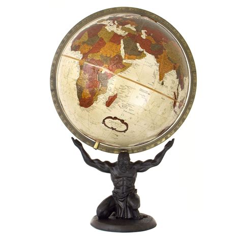 Atlas Globe Greek Mythological Bronze Ocean World Globe With Resin Base
