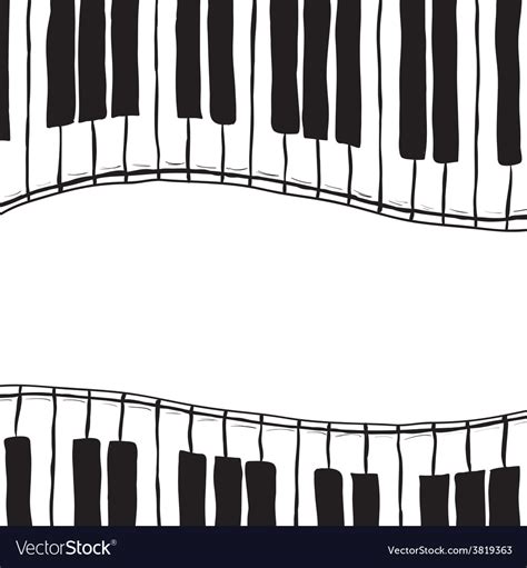 Two piano keys - sketch style Royalty Free Vector Image