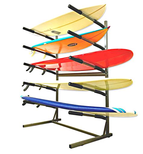 Freestanding Surf Rack Holds 5 Surfboards