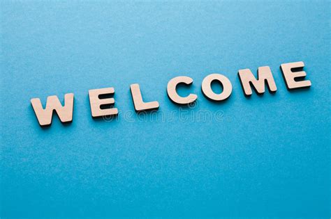Word Welcome On Blue Background Stock Image Image Of Business Print