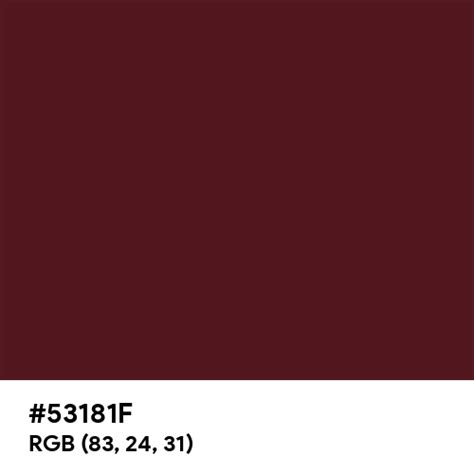Burgundy Ral Design Color Hex Code Is 53181f