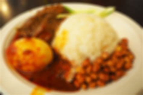 Blurred Abstract Background Of Malaysian Nasi Lemak Rice Stock Photo