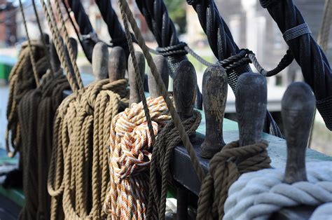 Belaying Pins For Securing Lines On A Vessel At Salem Maritime National