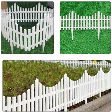 White Plastic Garden Fence Thin Stripes Garden Fence Border Small60