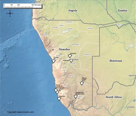Where is location of namibia on the map. Namibia Diamond Mines Map